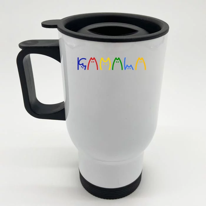 Kamala Harris Cat Lettering Funny Front & Back Stainless Steel Travel Mug