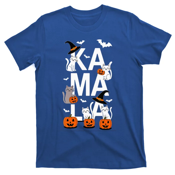 Kamala Halloween Cat Pumpkin Witch Hat Lover Kamala Haris T-Shirt