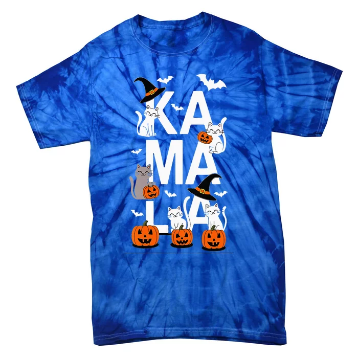 Kamala Halloween Cat Pumpkin Witch Hat Lover Kamala Haris Tie-Dye T-Shirt