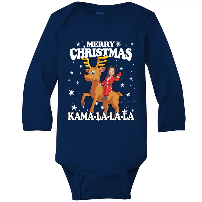 Kamala Harris Christmas Funny Gift Democratic Gift Cute Gift Baby Long Sleeve Bodysuit