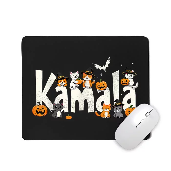 Kamala Halloween Cat Pumpkin Witch Hat Lover Kamala Haris Mousepad