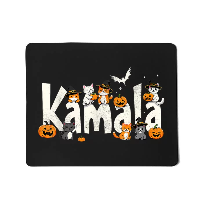 Kamala Halloween Cat Pumpkin Witch Hat Lover Kamala Haris Mousepad