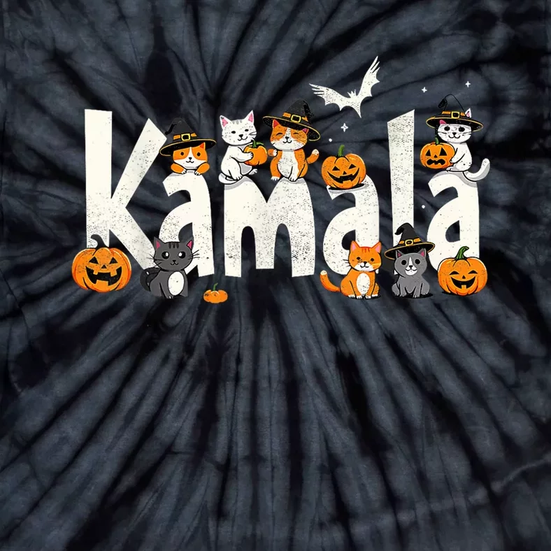 Kamala Halloween Cat Pumpkin Witch Hat Lover Kamala Haris Tie-Dye T-Shirt