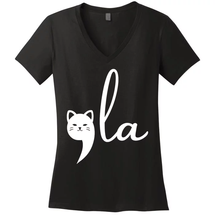 Kamala Harris Commala Funny Cat Ladies For Harris Gift Women's V-Neck T-Shirt