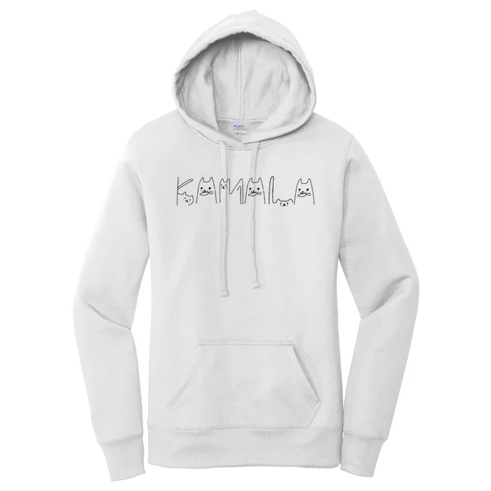 Kamala Harris Cat Lettering Positive Funny Women's Pullover Hoodie