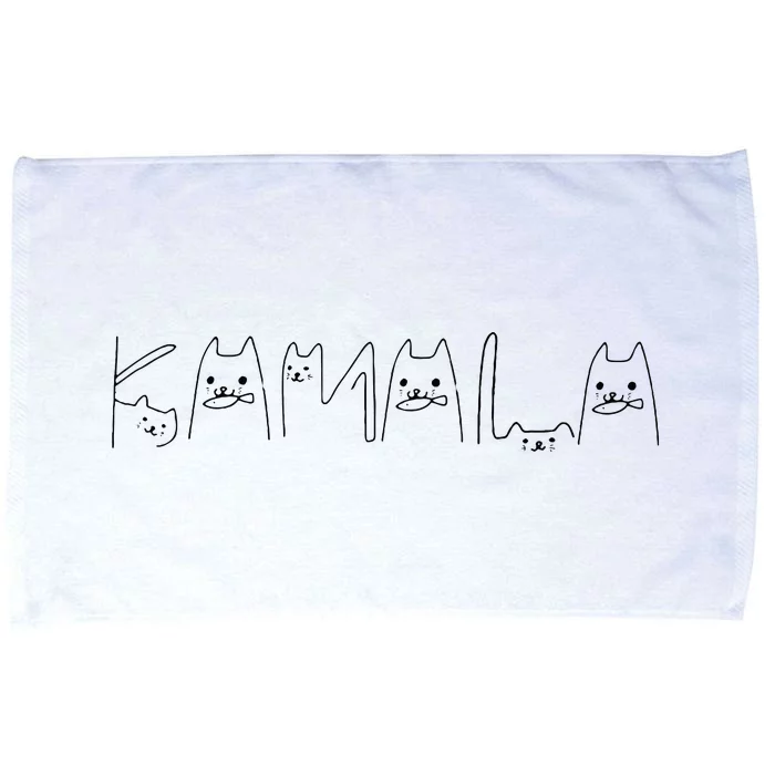 Kamala Harris Cat Lettering Positive Funny Microfiber Hand Towel