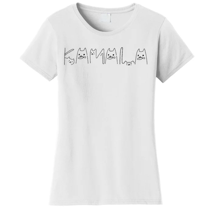 Kamala Harris Cat Lettering Positive Funny Women's T-Shirt