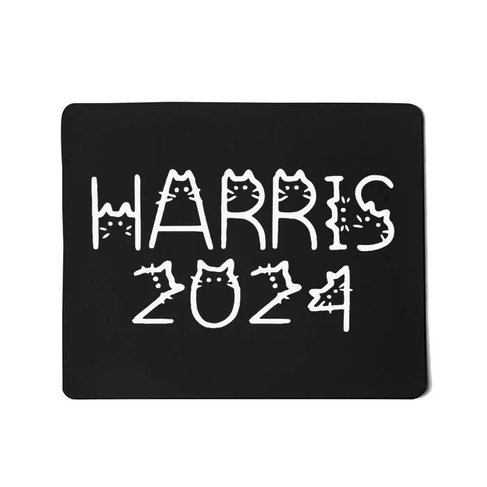 Kamala Harris Cat Lettering Positive Save Democracy Mousepad