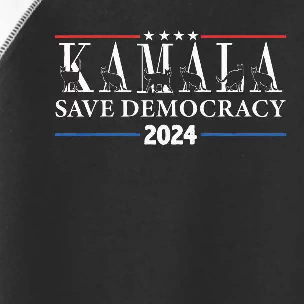 Kamala Harris Cat Lettering Positive Save Democracy Toddler Fine Jersey T-Shirt