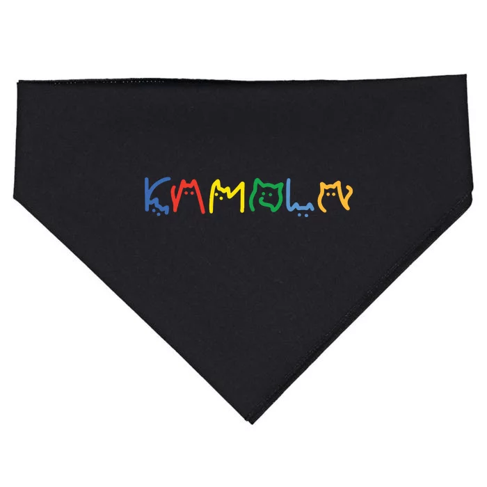 Kamala Harris Cat Lettering Funny USA-Made Doggie Bandana