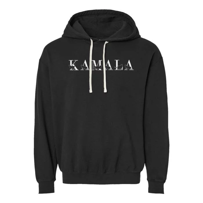 Kamala Harris Cat Lettering Cute Adorable Funny Cat Ladies Garment-Dyed Fleece Hoodie