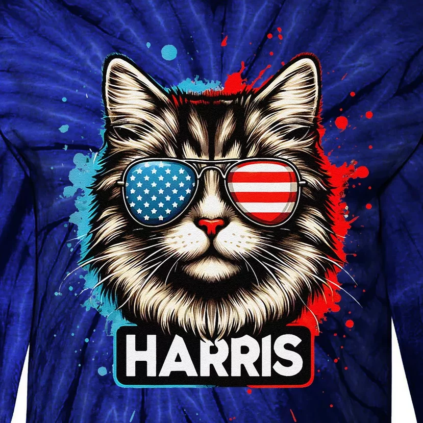 Kamala Harris Cat Ladies 2024 The Presidential Campaign 2024 Tie-Dye Long Sleeve Shirt