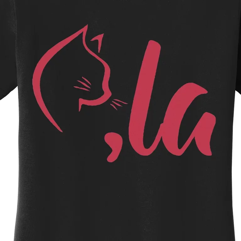 Kamala Harris Comma La Cute Cat 2024 Women's T-Shirt