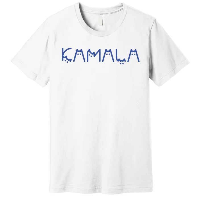 Kamala Harris Cat Lettering Positive Funny Premium T-Shirt