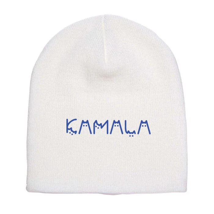 Kamala Harris Cat Lettering Positive Funny Short Acrylic Beanie