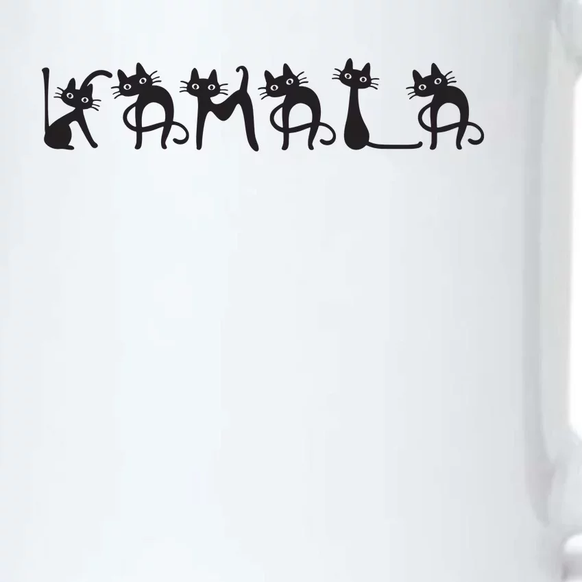 Kamala Harris Cat Lettering Kamala Harris Childless Cat Lady Black Color Changing Mug