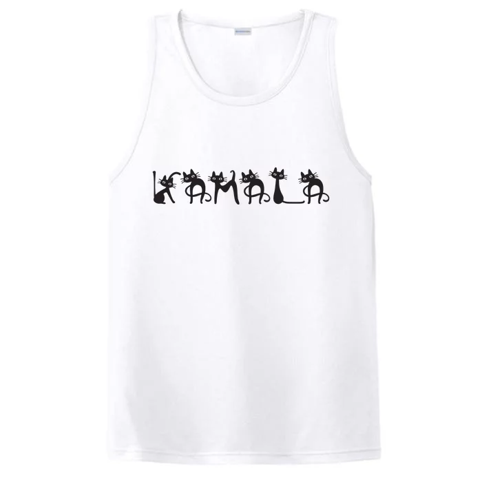 Kamala Harris Cat Lettering Kamala Harris Childless Cat Lady Performance Tank