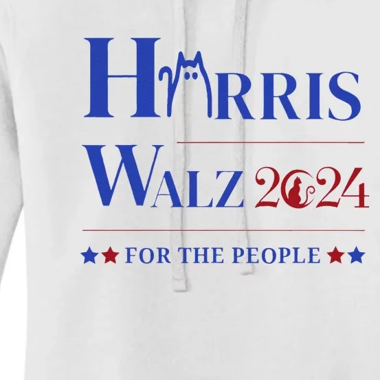 Kamala Harris Cat For Ladies And Tim Walz Waltz Cat For Guy Women's Pullover Hoodie