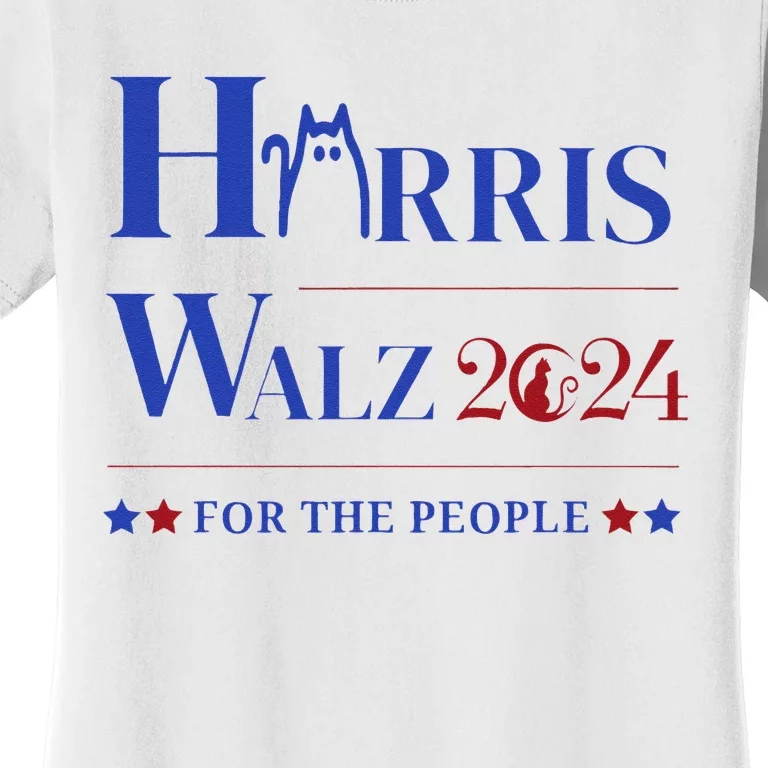 Kamala Harris Cat For Ladies And Tim Walz Waltz Cat For Guy Women's T-Shirt