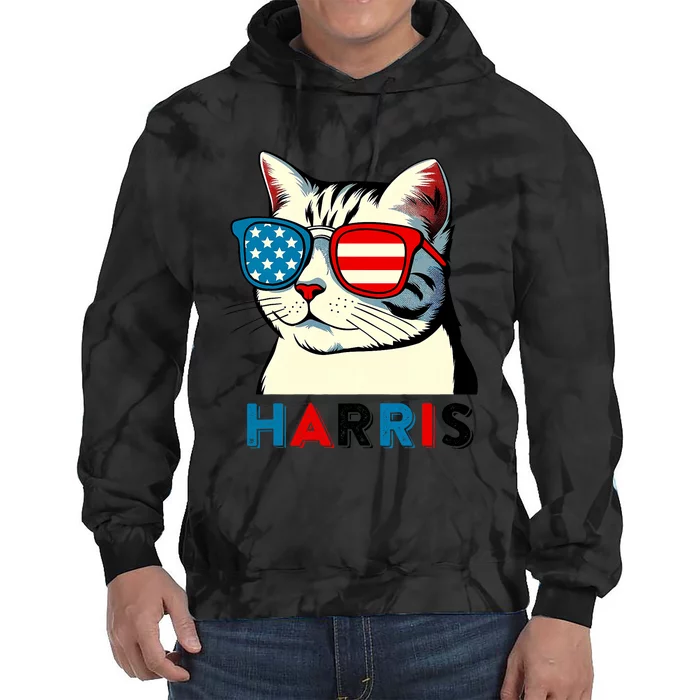 Kalama Harris Childless Cat Ladies For Presidential Election Tie Dye Hoodie