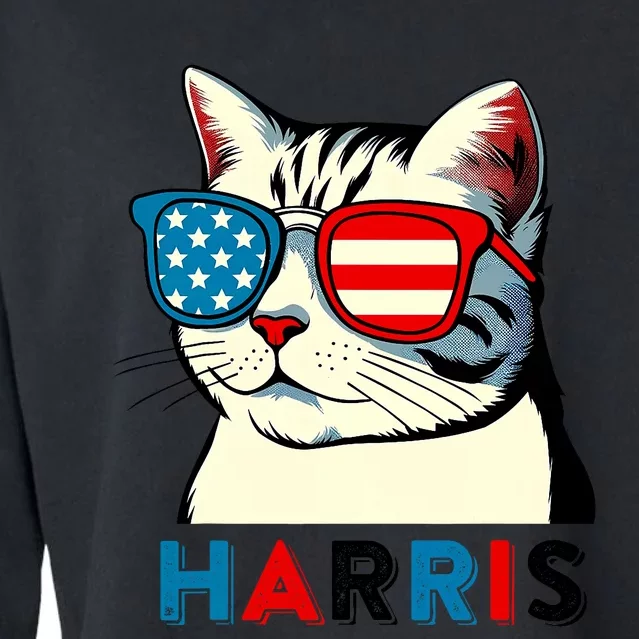 Kalama Harris Childless Cat Ladies For Presidential Election Cropped Pullover Crew