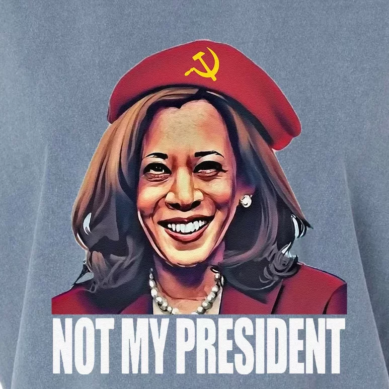 Kamala Harris Communist Not My President 2024 Election Garment-Dyed Women's Muscle Tee