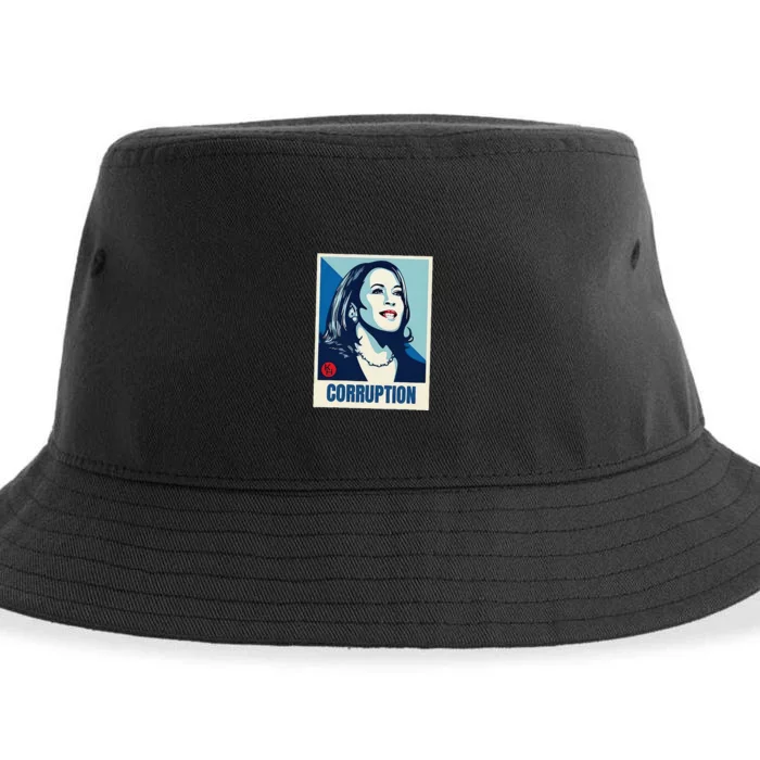 Kamala Harris Corruption Sustainable Bucket Hat