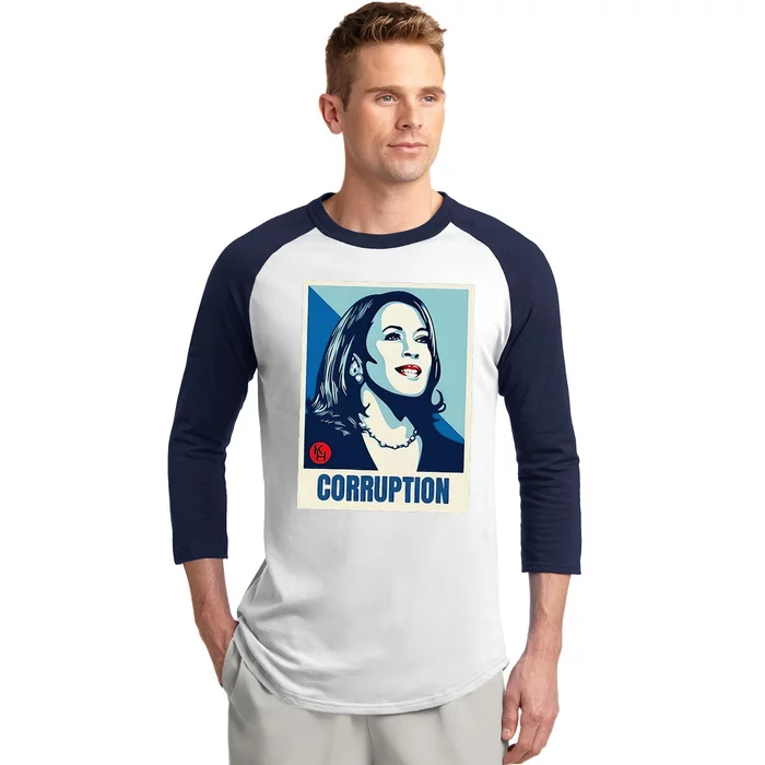 Kamala Harris Corruption Baseball Sleeve Shirt