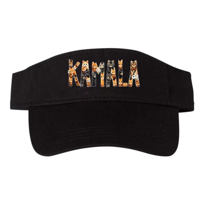 Kamala Harris Cat Lettering Positive Funny Valucap Bio-Washed Visor