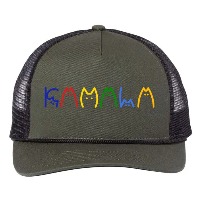 Kamala Harris Cat Lettering Funny Retro Rope Trucker Hat Cap