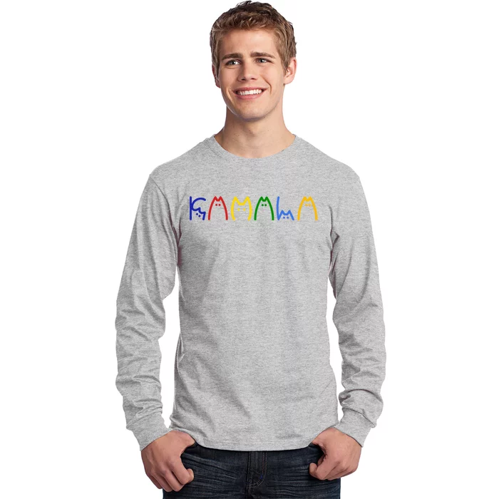 Kamala Harris Cat Lettering Funny Long Sleeve Shirt