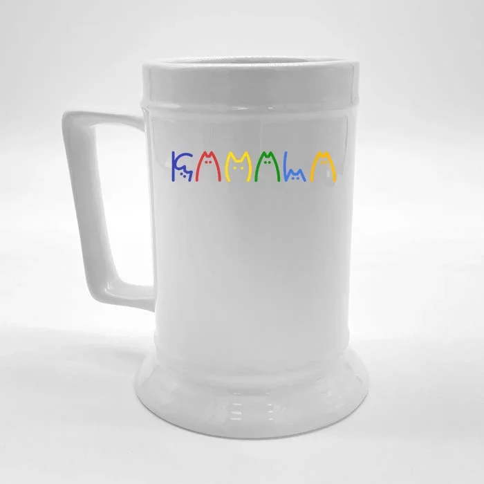 Kamala Harris Cat Lettering Funny Front & Back Beer Stein