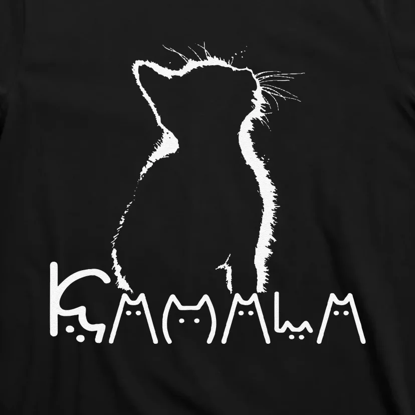 Kamala Harris Cat Lettering Funny President Kamala 2024 Cat Gift T-Shirt