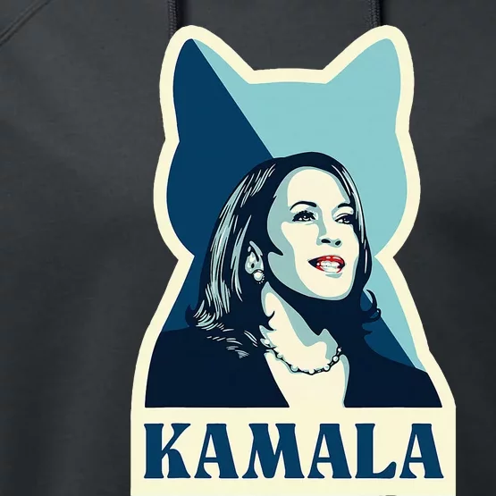 Kamala Harris Cat Lady Election 2024 Performance Fleece Hoodie