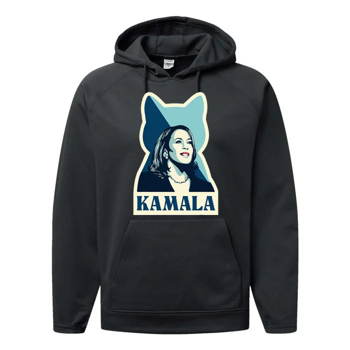 Kamala Harris Cat Lady Election 2024 Performance Fleece Hoodie