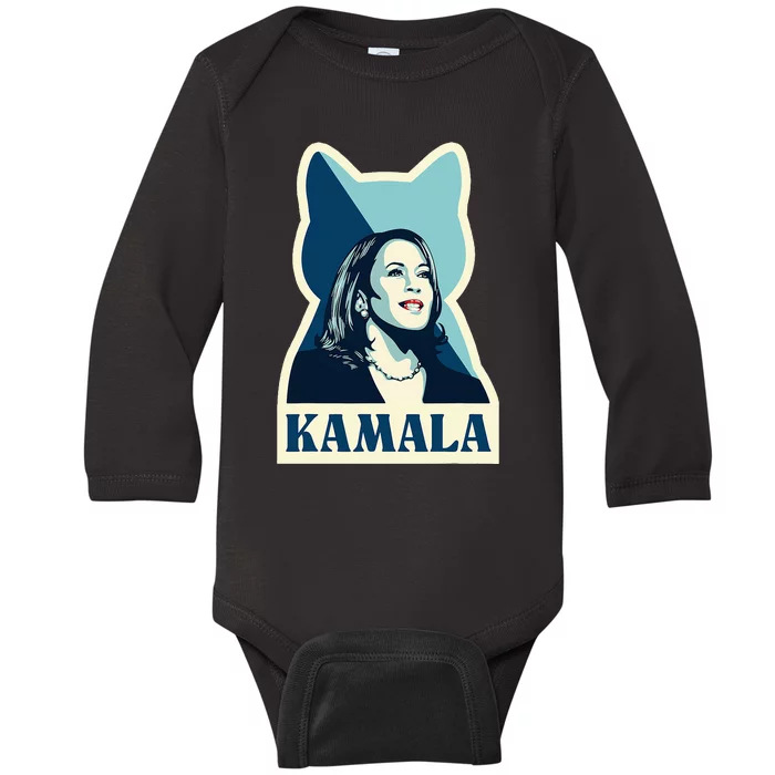 Kamala Harris Cat Lady Election 2024 Baby Long Sleeve Bodysuit