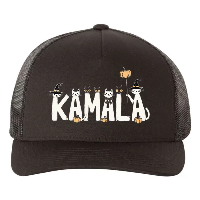 Kamala Halloween Cat Lover Witch Name Design Yupoong Adult 5-Panel Trucker Hat