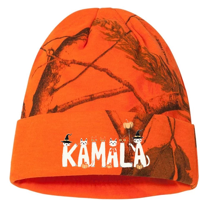 Kamala Halloween Cat Lover Witch Name Design Kati - 12in Camo Beanie