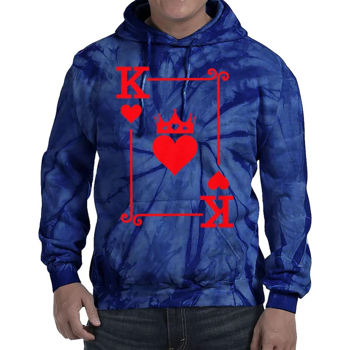 King Hearts Card Costume Playing Cards King Of Hearts Tie Dye Hoodie