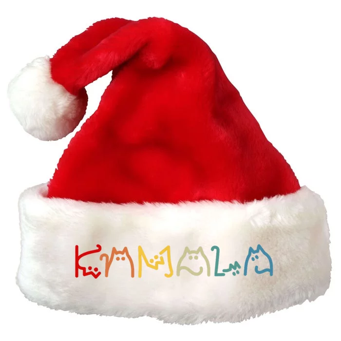 Kamala Harris Cat Lettering Positive Typography Alphabet Premium Christmas Santa Hat