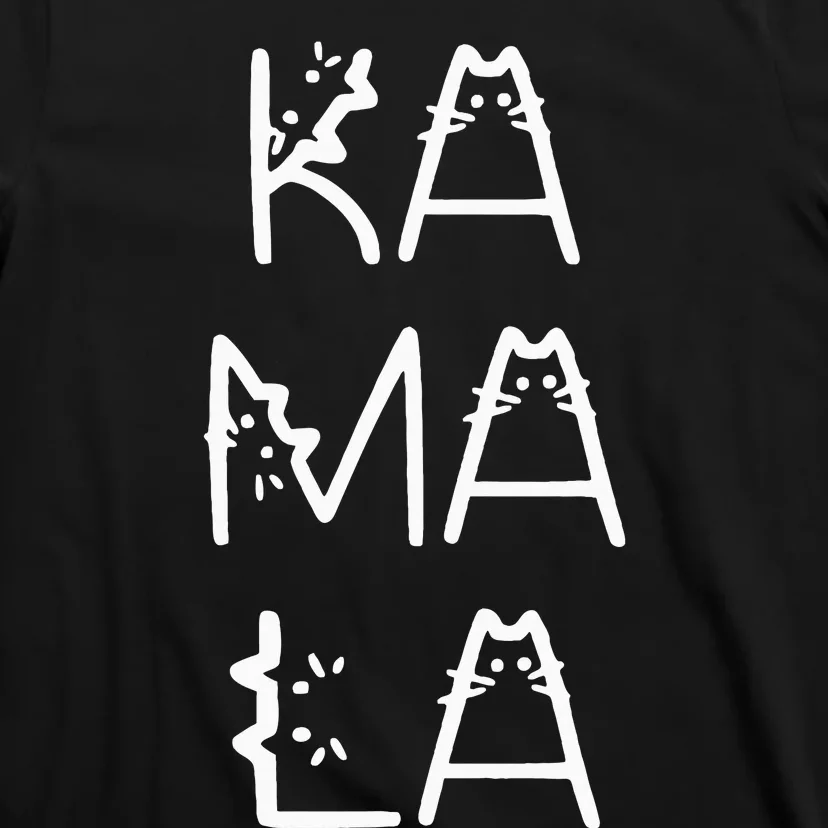 Kamala Harris Cat Lettering Positive T-Shirt