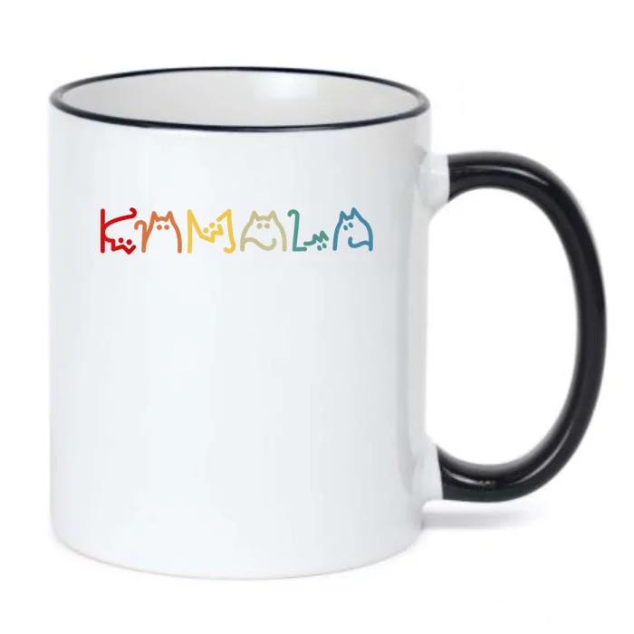 Kamala Harris Cat Lettering Positive Funny Black Color Changing Mug