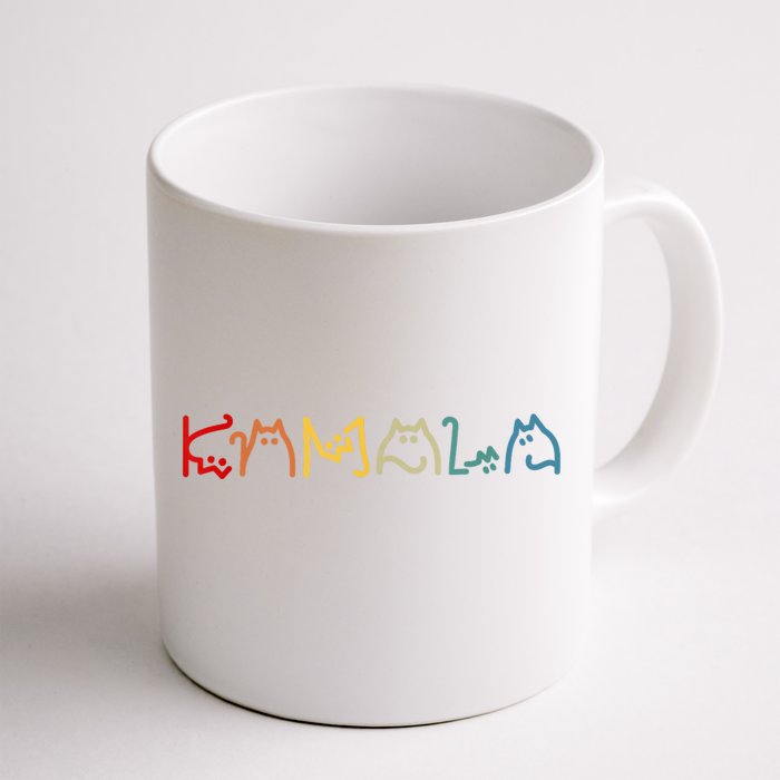 Kamala Harris Cat Lettering Positive Funny Front & Back Coffee Mug