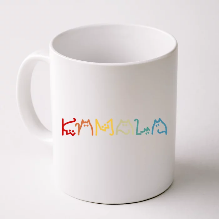 Kamala Harris Cat Lettering Positive Funny Front & Back Coffee Mug