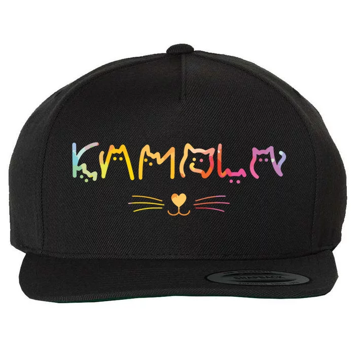 Kamala Harris Cat Lettering Funny Cat Lady Harris Walz Wool Snapback Cap