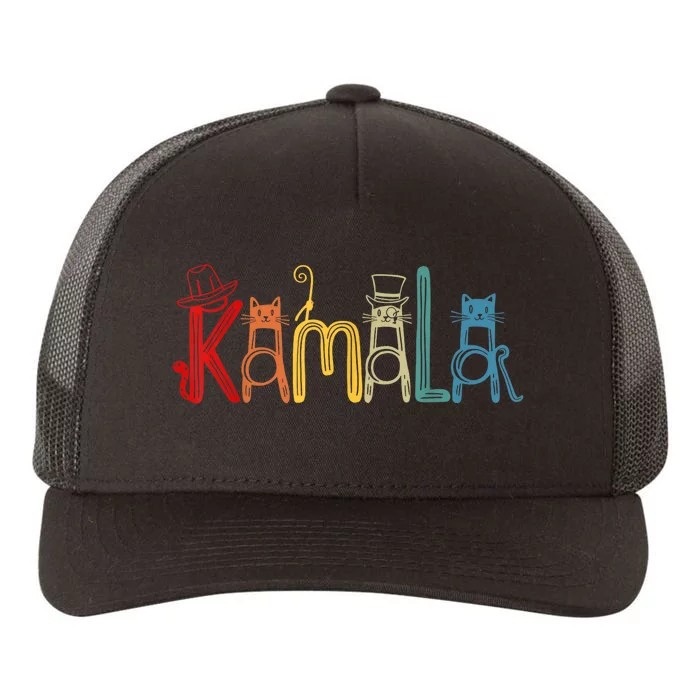 Kamala Harris Cat Lettering Positive Funny Yupoong Adult 5-Panel Trucker Hat