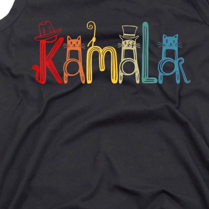 Kamala Harris Cat Lettering Positive Funny Tank Top