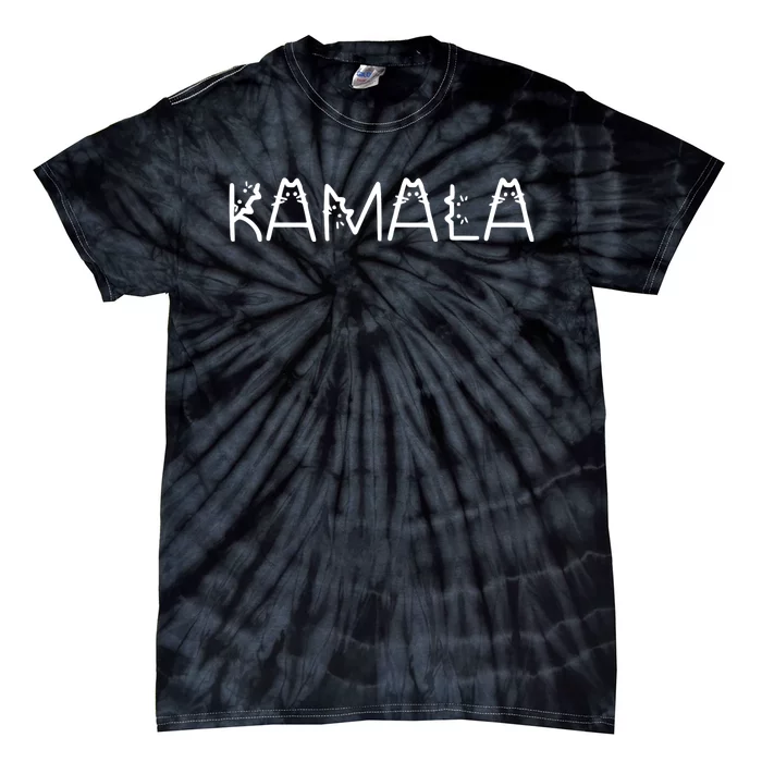 Kamala Harris Cat Lettering Positive Typography Alphabet Tie-Dye T-Shirt