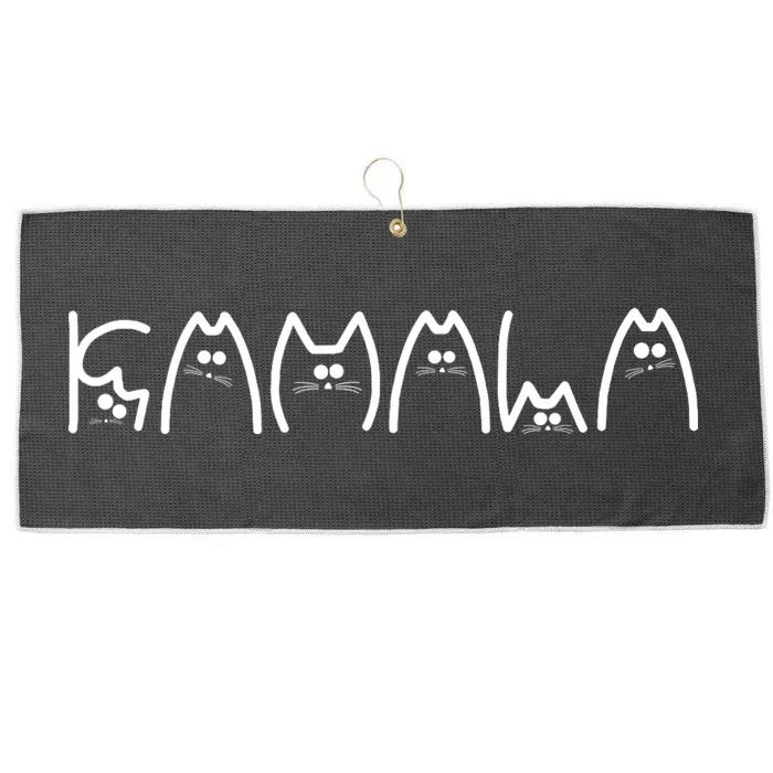 Kamala Harris Cat Lettering Positive Typography Alphabet Large Microfiber Waffle Golf Towel