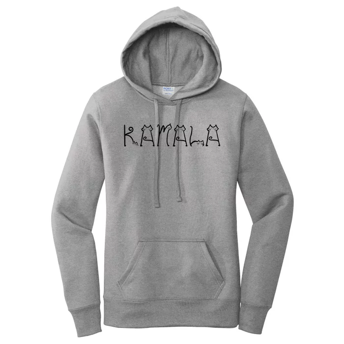 Kamala Harris Cat Lettering Positive Funny Women's Pullover Hoodie